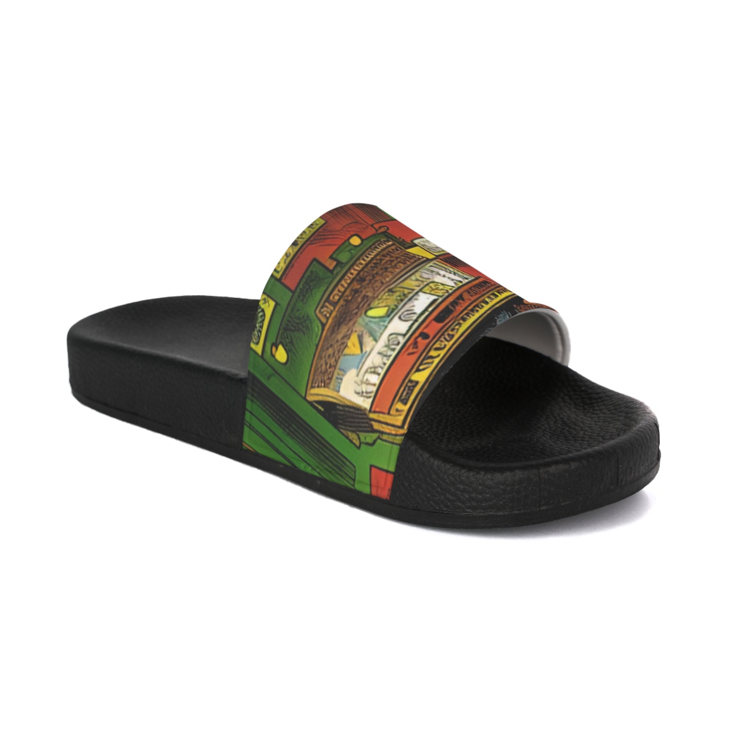 Vibrant Custom Men's Slide Sandals, Relaxed Beach Footwear, Trendy Summer Slides, Stylish Pool Sandals, Unique Gift for Him